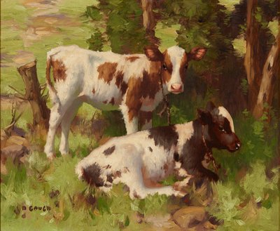 Calves In a Summer Landscape by David Gauld