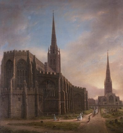 St. Michaels and Holy Trinity Churches, from the North East, Coventry by David Gee