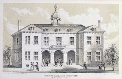 Old City Hall, New York, in 1776, from 