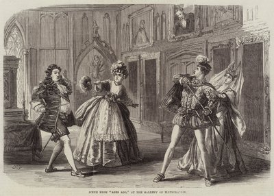 Scene from Ages Ago, at the Gallery of Illustration by David Henry Friston