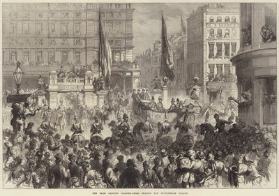The Shah leaving Charing-Cross Station for Buckingham Palace by David Henry Friston