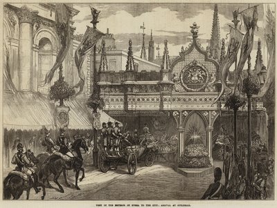 Visit of the Emperor of Russia to the City, Arrival at Guildhall by David Henry Friston