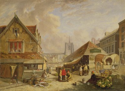 The Old Fishmarket, Norwich, 1825 by David Hodgson