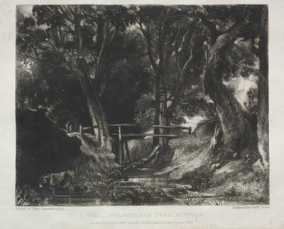 Various Subjects of Landscape, Characteristic of English Scenery from Pictures Painted by John Constable, R.A.: Dell in the Woods of Helmingham Park, Suffolk by David Lucas