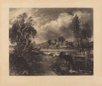 A Lock on the Stour by David Lucas after John Constable