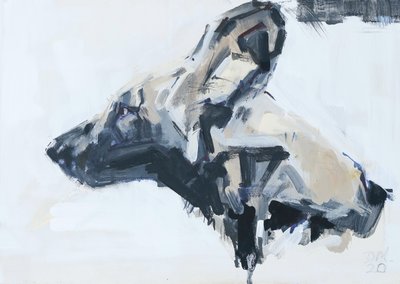 African Wild Dog Portrait by David Mayer