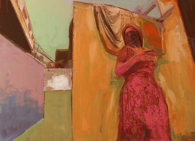 Woman in Pink Dress, 2016 by David McConochie