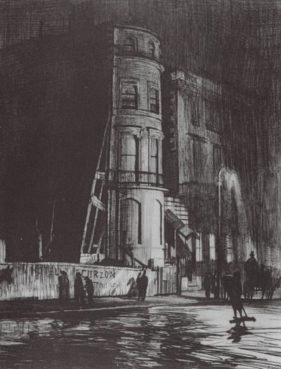 London: Piccadilly-Night, The Savile Club by David Muirhead (after) Bone