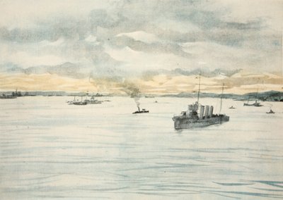 A Destroyer in a Harbour by David Muirhead Bone