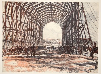 A stable on the Western Front, illustration from 