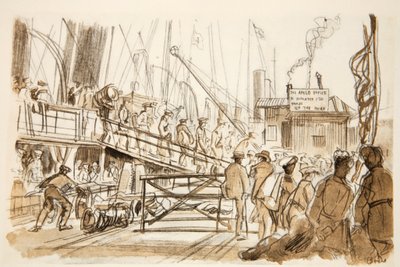 Disembarking, illustration from 