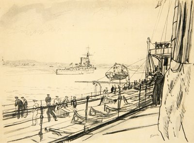From the after deck of a battleship, illustration from 