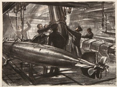 In the Submerged Torpedo Flat of a Battleship by David Muirhead Bone