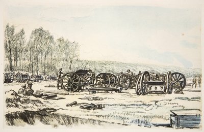 Men of the RFA cleaning their guns, illustration from 