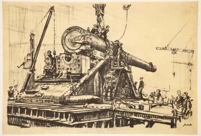 Mounting a great gun, illustration from 