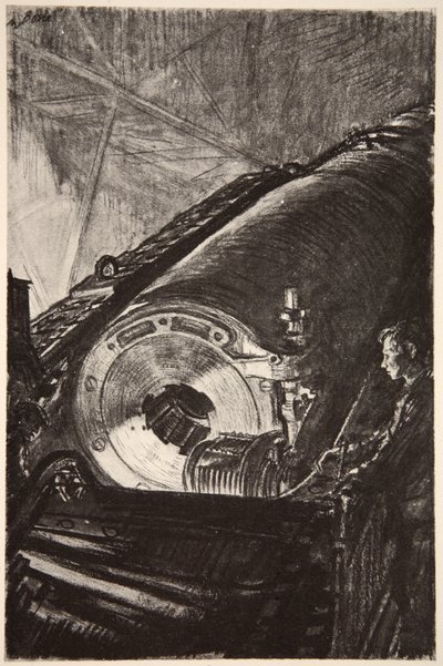 Night work on the breech of a great gun, illustration from 