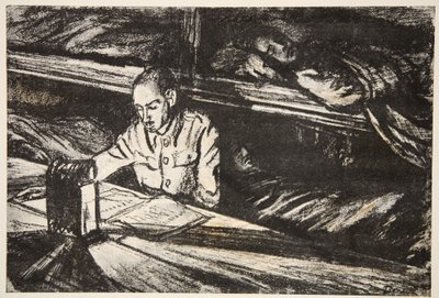 On a hospital ship at night: the Orderly, illustration from 