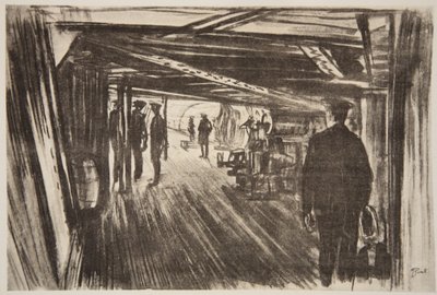 On board a battle-cruiser: between decks, illustration from 