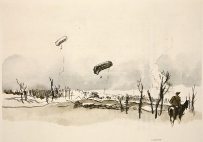 On the Somme: Sausage balloons, illustration from 