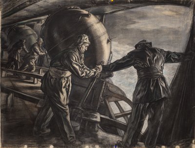 Study for Winter Mine-Laying off Iceland, c.1942 by David Muirhead Bone