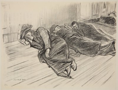 Walking wounded sleeping on deck, illustration from 