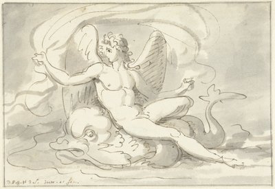 Sea God on a Dolphin by David Pièrre Giottino Humbert de Superville