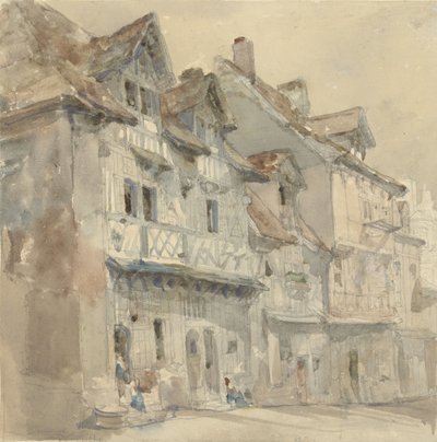 Houses in Dieppe by David Roberts (attributed to)