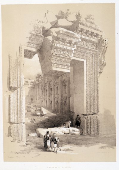 Baalbek Gate in Lebanon, drawing made on 07/05/1839 in 