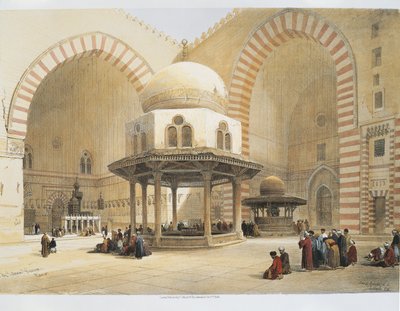 Cairo - Mosque of Sultan Hassan - Courtyard - Engraving by David Roberts by David Roberts
