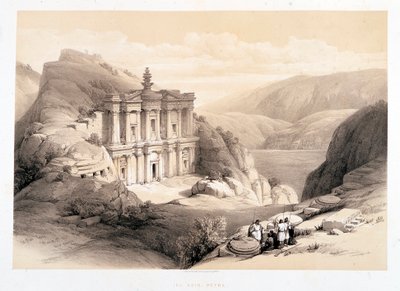 El Deir, Petra, drawing made on 08/03/1839 in 