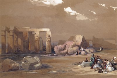 Fragments of the Great Colossi at the Memnonium, Thebes by David Roberts