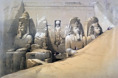 Front Elevation of the Great Temple of Abu Simbel, Nubia, 19th century by David Roberts