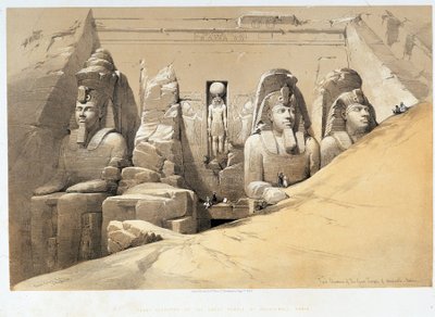 Front Elevation of the Great Temple of Aboo Simbel (Abu Simbel), Nubia in 