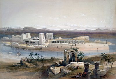 General View of the Island of Philae, Nubia by David Roberts