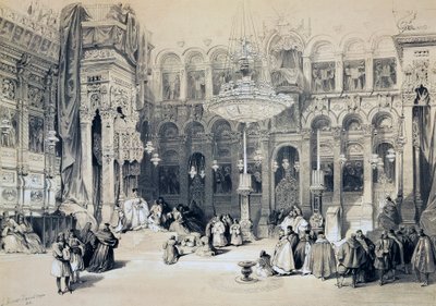 Interior of Church of Holy Sepulchre, Jerusalem by David Roberts
