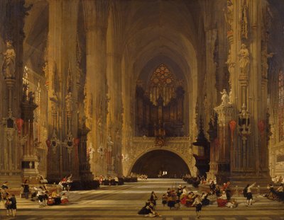 Interior of the Cathedral of St Stephen, Vienna, 1853 by David Roberts