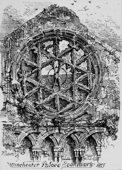 The Circular Window of the Hall of Winchester House, Winchester Palace, Southwark, 1835 by David Roberts