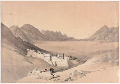 The Convent of St. Catherine, Mount Sinai, Looking Towards the Plain of the Encampment by David Roberts