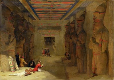 The Hypostyle Hall of the Great Temple at Abu Simbel, Egypt by David Roberts