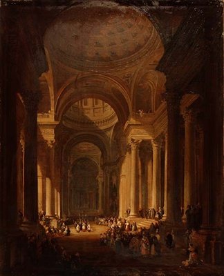The Interior of the Cathedral of St. Genevieve, Paris by David Roberts