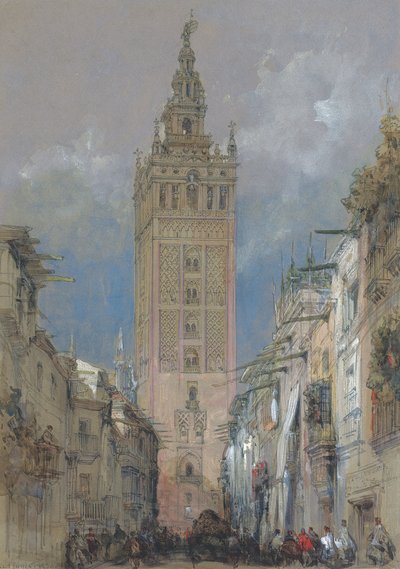 The Moorish Tower at Seville, called the Giralda, Spain by David Roberts
