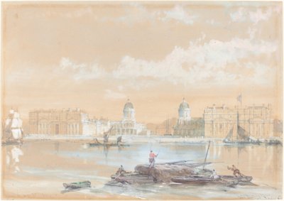The Naval College from the River at Greenwich by David Roberts