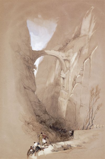 The Triumphal Arch Crossing the Ravine Leading to Petra by David Roberts