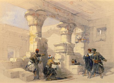 View from under the Portico of Dayr E Medeeneh, Thebes by David Roberts