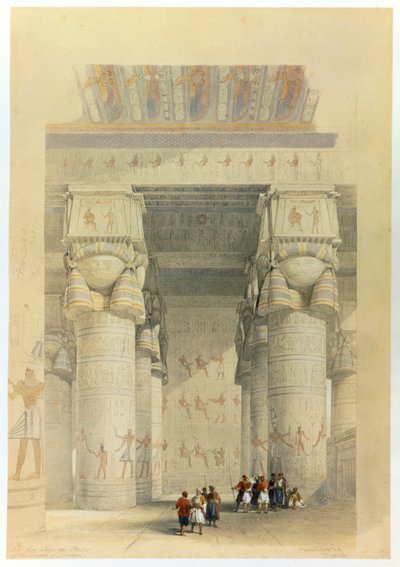 View from under the portico of the Temple at Denderah, Egypt, 19th century by David Roberts