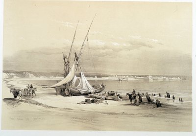 View of the city of Tyre in Lebanon, drawing made on 27/04/1839 in 