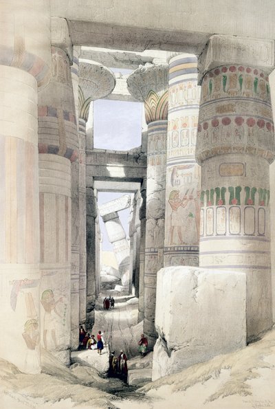 View through the Hall of Columns, Karnak, Egypt by David Roberts