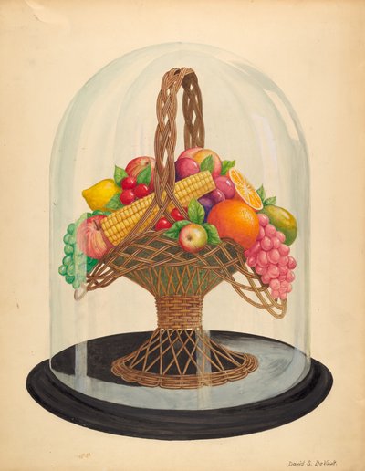 Ornament, Wax Fruit under Glass Globe by David S. De Vault