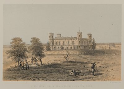 Interior of the Compound of Alumbagh, Lucknow by David Scott Lieutenant Colonel (after) Dodgson