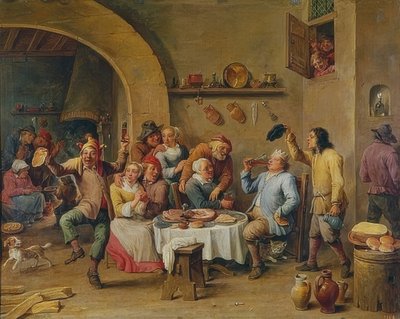 The King Drinks (Le Roi Boit). 1650-60 by David Teniers the Elder